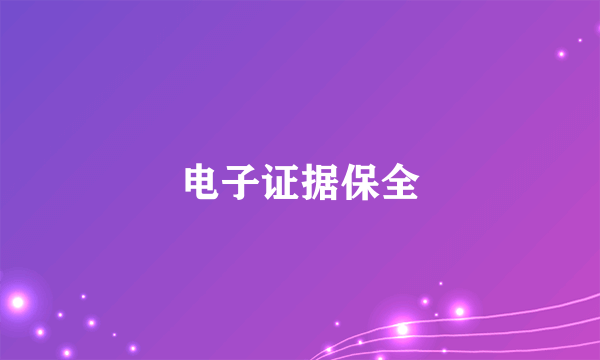 电子证据保全