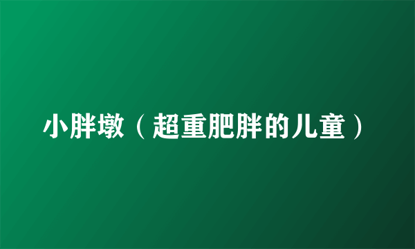 小胖墩（超重肥胖的儿童）