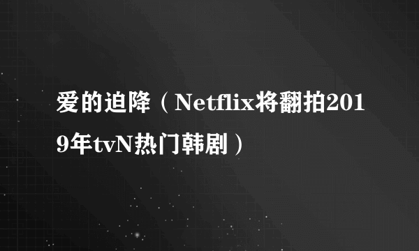 爱的迫降（Netflix将翻拍2019年tvN热门韩剧）