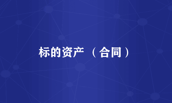 标的资产 （合同）
