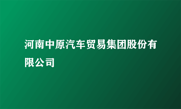 河南中原汽车贸易集团股份有限公司