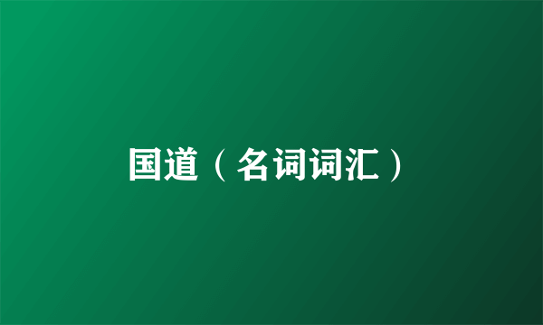 国道（名词词汇）
