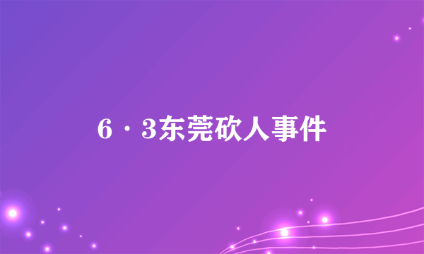 6·3东莞砍人事件