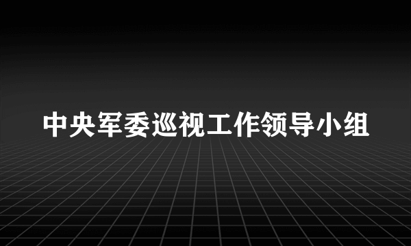中央军委巡视工作领导小组