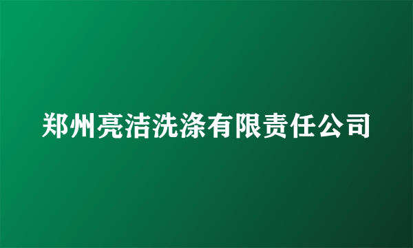 郑州亮洁洗涤有限责任公司