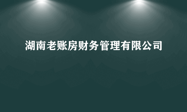 湖南老账房财务管理有限公司