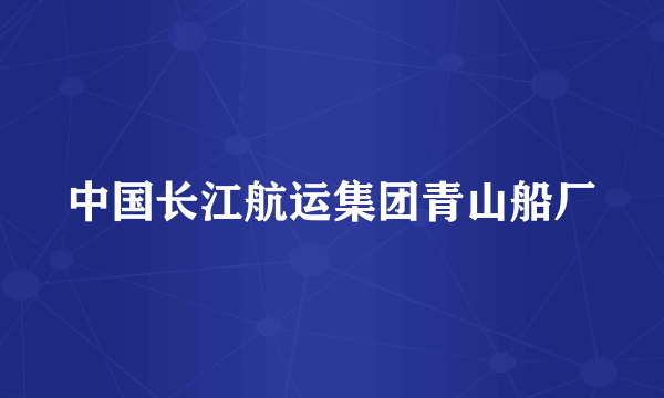 中国长江航运集团青山船厂