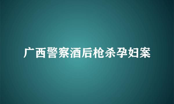 广西警察酒后枪杀孕妇案