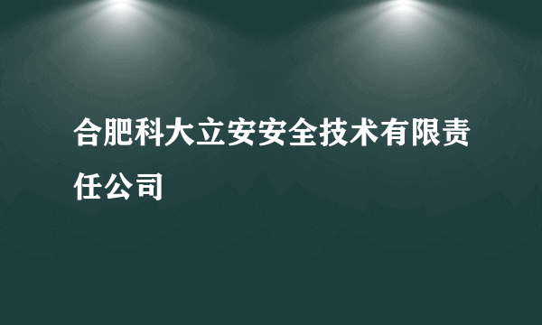 合肥科大立安安全技术有限责任公司