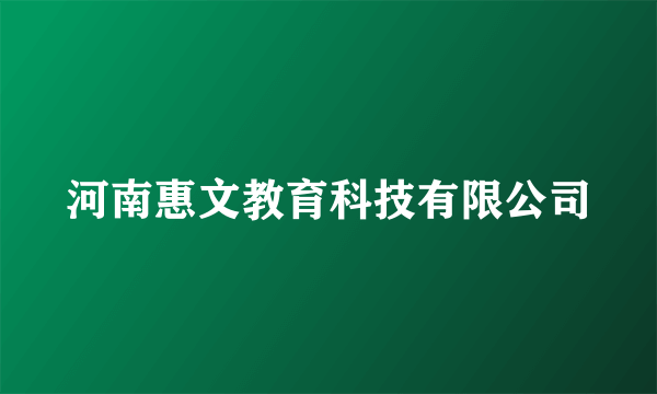 河南惠文教育科技有限公司