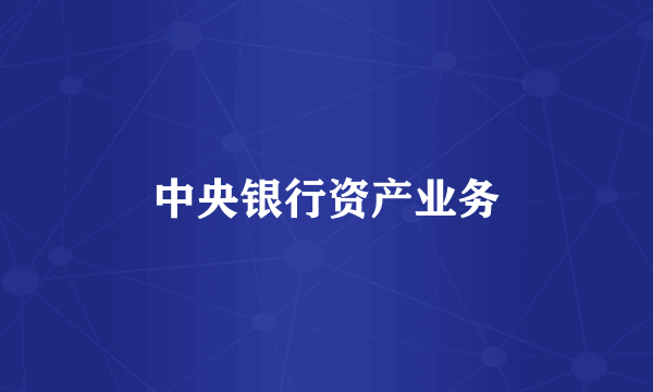 中央银行资产业务