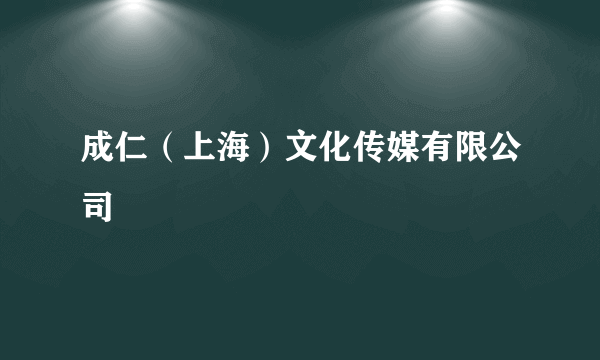 成仁（上海）文化传媒有限公司