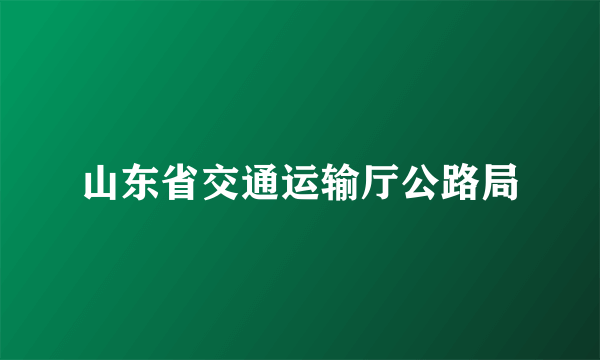 山东省交通运输厅公路局