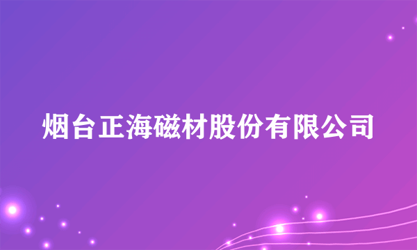 烟台正海磁材股份有限公司