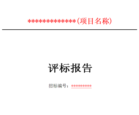 评标报告
