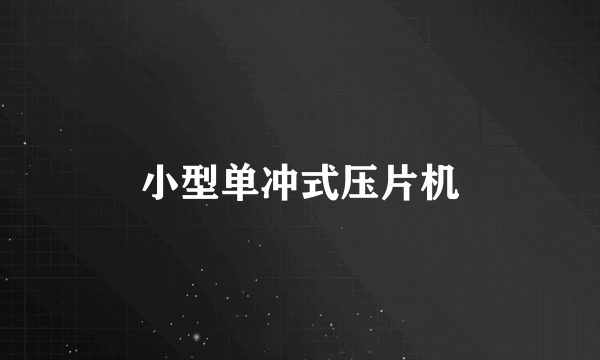 小型单冲式压片机