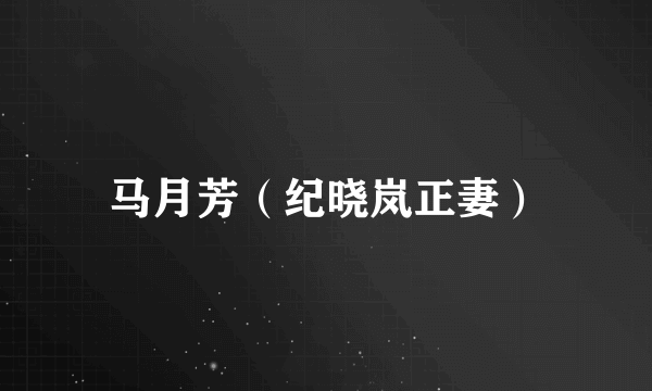 马月芳（纪晓岚正妻）