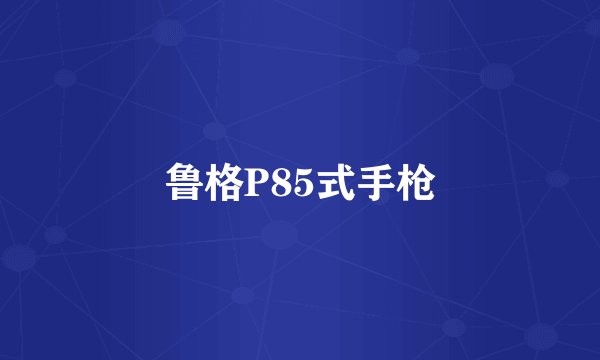 鲁格P85式手枪