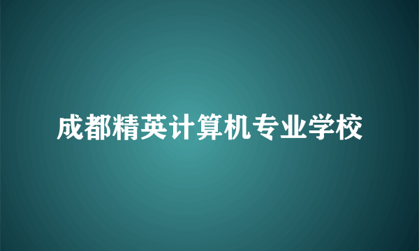 成都精英计算机专业学校