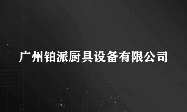 广州铂派厨具设备有限公司