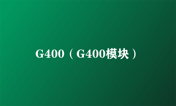 G400（G400模块）