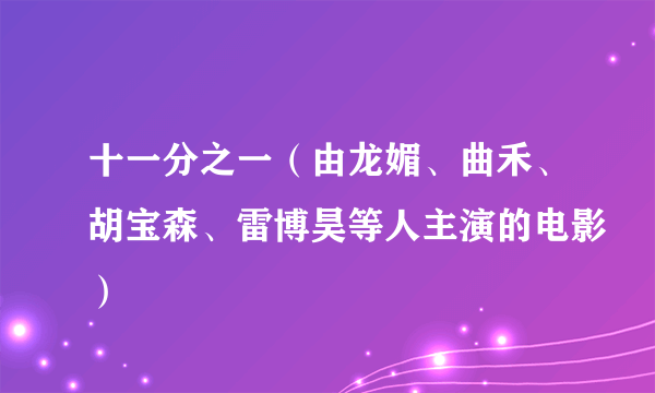 十一分之一（由龙媚、曲禾、胡宝森、雷博昊等人主演的电影）