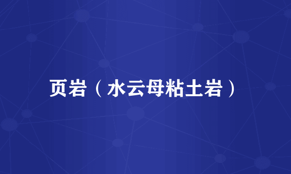 页岩（水云母粘土岩）