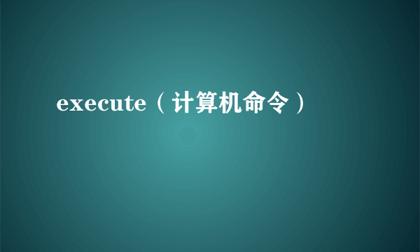 execute（计算机命令）