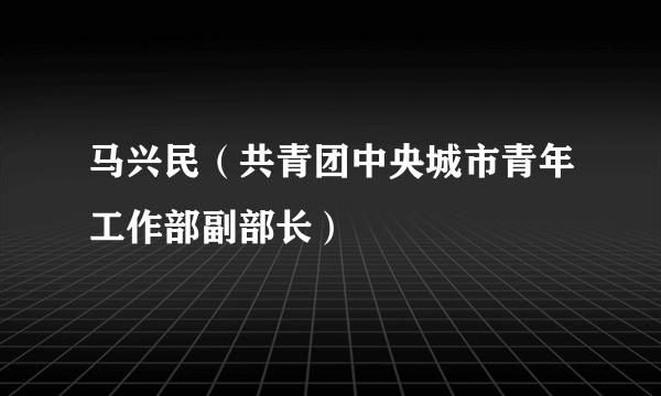 马兴民（共青团中央城市青年工作部副部长）
