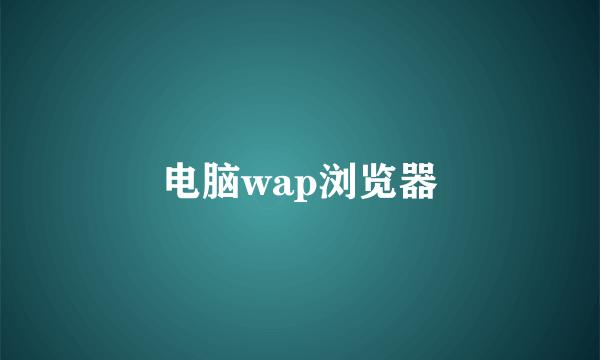 电脑wap浏览器