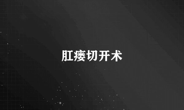 肛瘘切开术