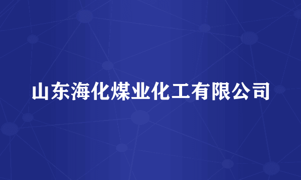 山东海化煤业化工有限公司