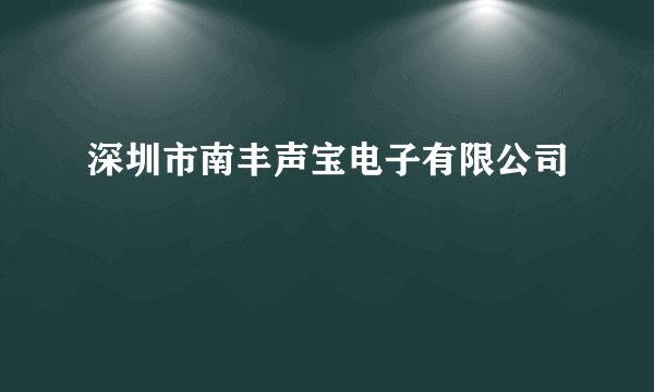 深圳市南丰声宝电子有限公司