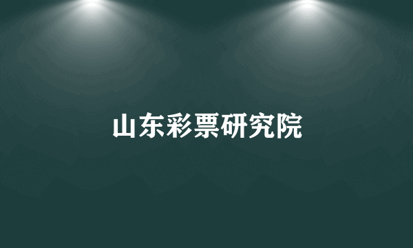 山东彩票研究院