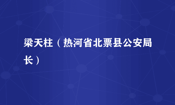 梁天柱（热河省北票县公安局长）