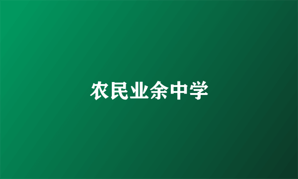 农民业余中学
