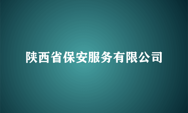 陕西省保安服务有限公司
