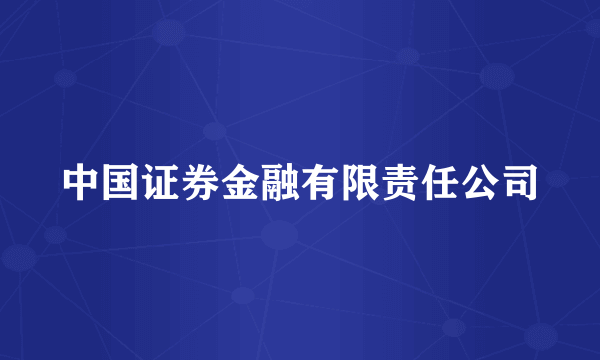 中国证券金融有限责任公司