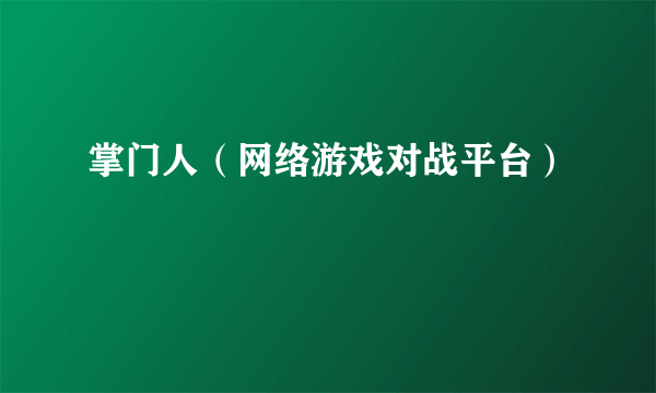 掌门人（网络游戏对战平台）