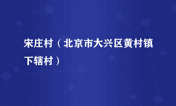 宋庄村（北京市大兴区黄村镇下辖村）