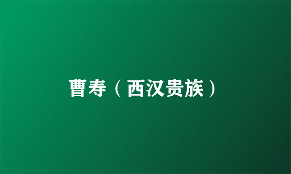 曹寿（西汉贵族）
