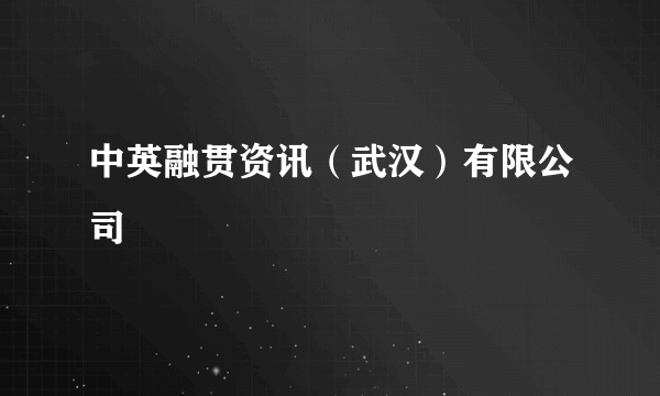 中英融贯资讯（武汉）有限公司