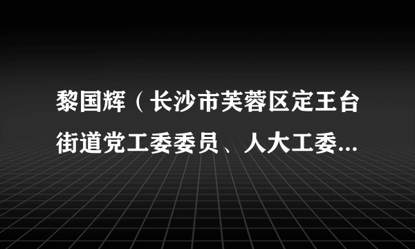 黎国辉（长沙市芙蓉区定王台街道党工委委员、人大工委主任、武装部长）