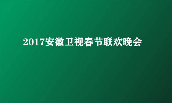2017安徽卫视春节联欢晚会