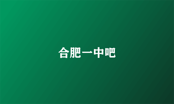 合肥一中吧