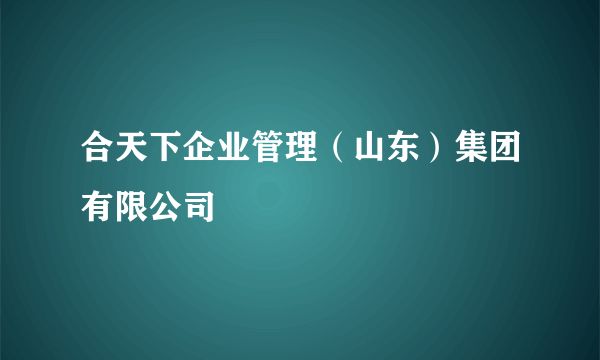 合天下企业管理（山东）集团有限公司