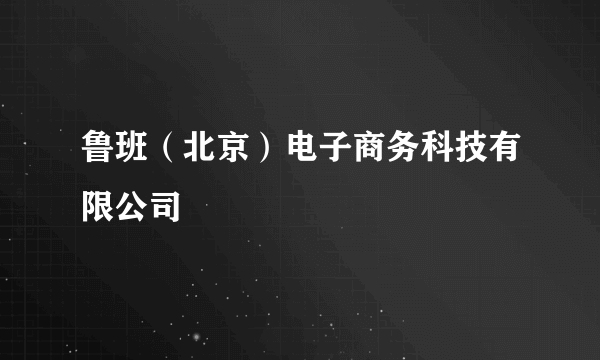 鲁班（北京）电子商务科技有限公司