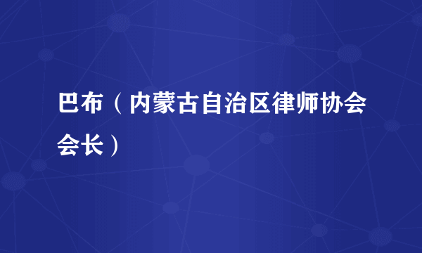 巴布（内蒙古自治区律师协会会长）