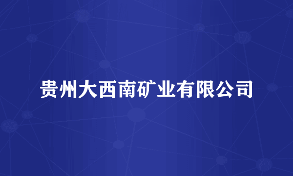 贵州大西南矿业有限公司