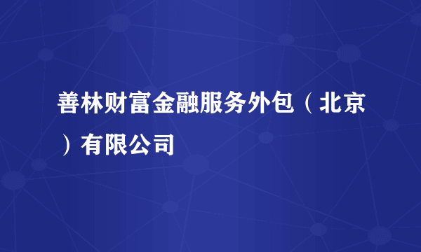 善林财富金融服务外包（北京）有限公司